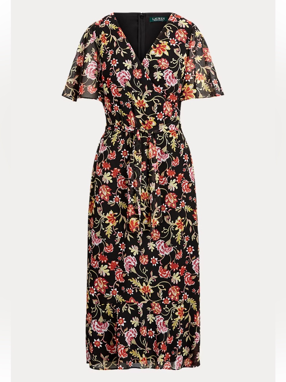 Ralph Lauren Floral Georgette midi Dress SZ 10
